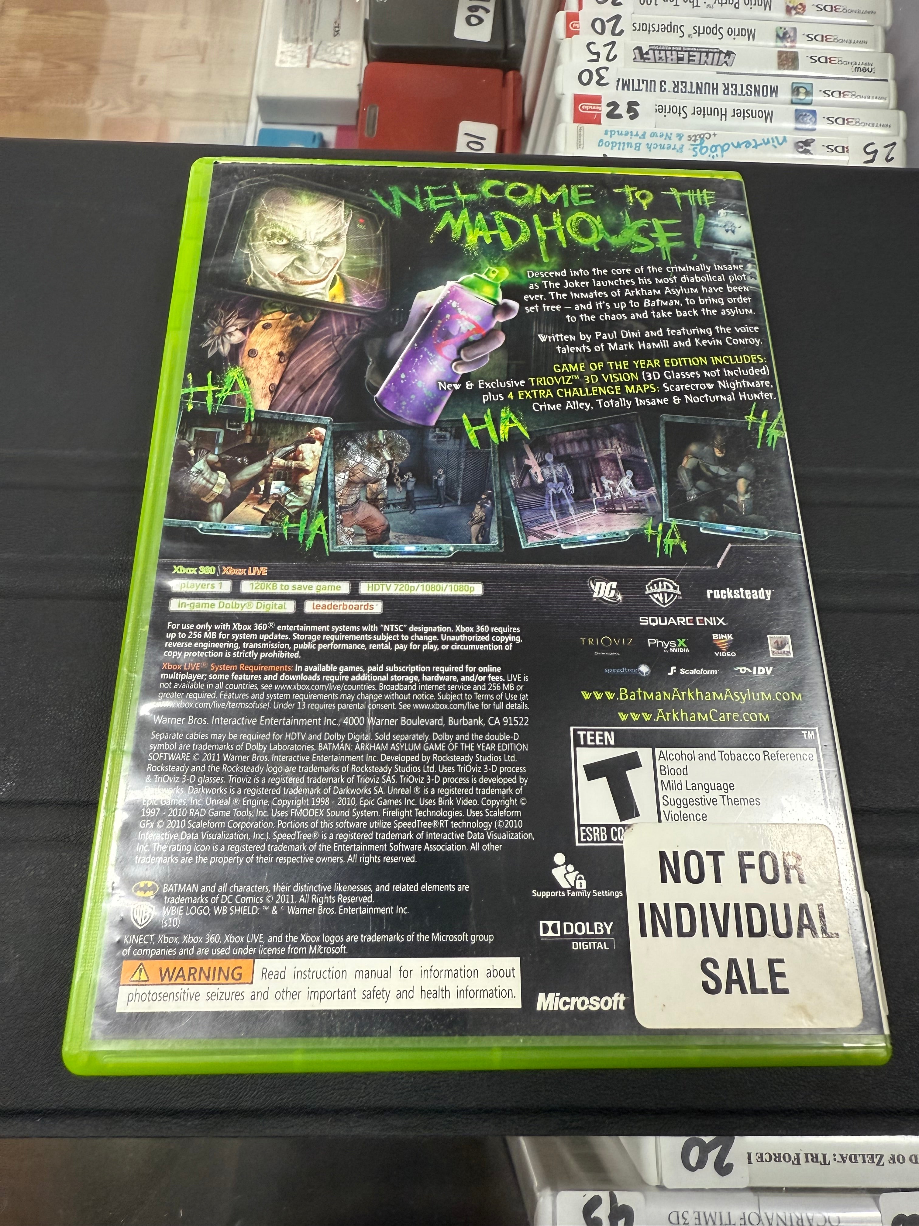 Batman: Arkham Asylum [Game Of The Year Edition Platinum Hits]