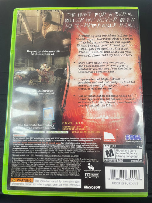 Condemned: Criminal Origins [Platinum Hits]