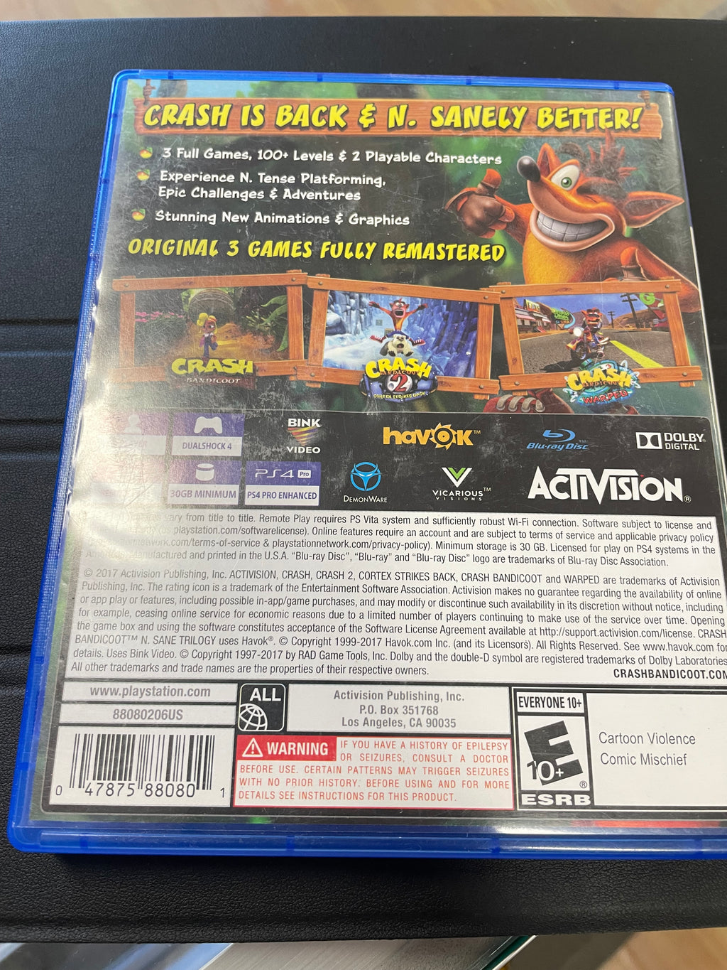 Crash bandicoot N sane Trilogy