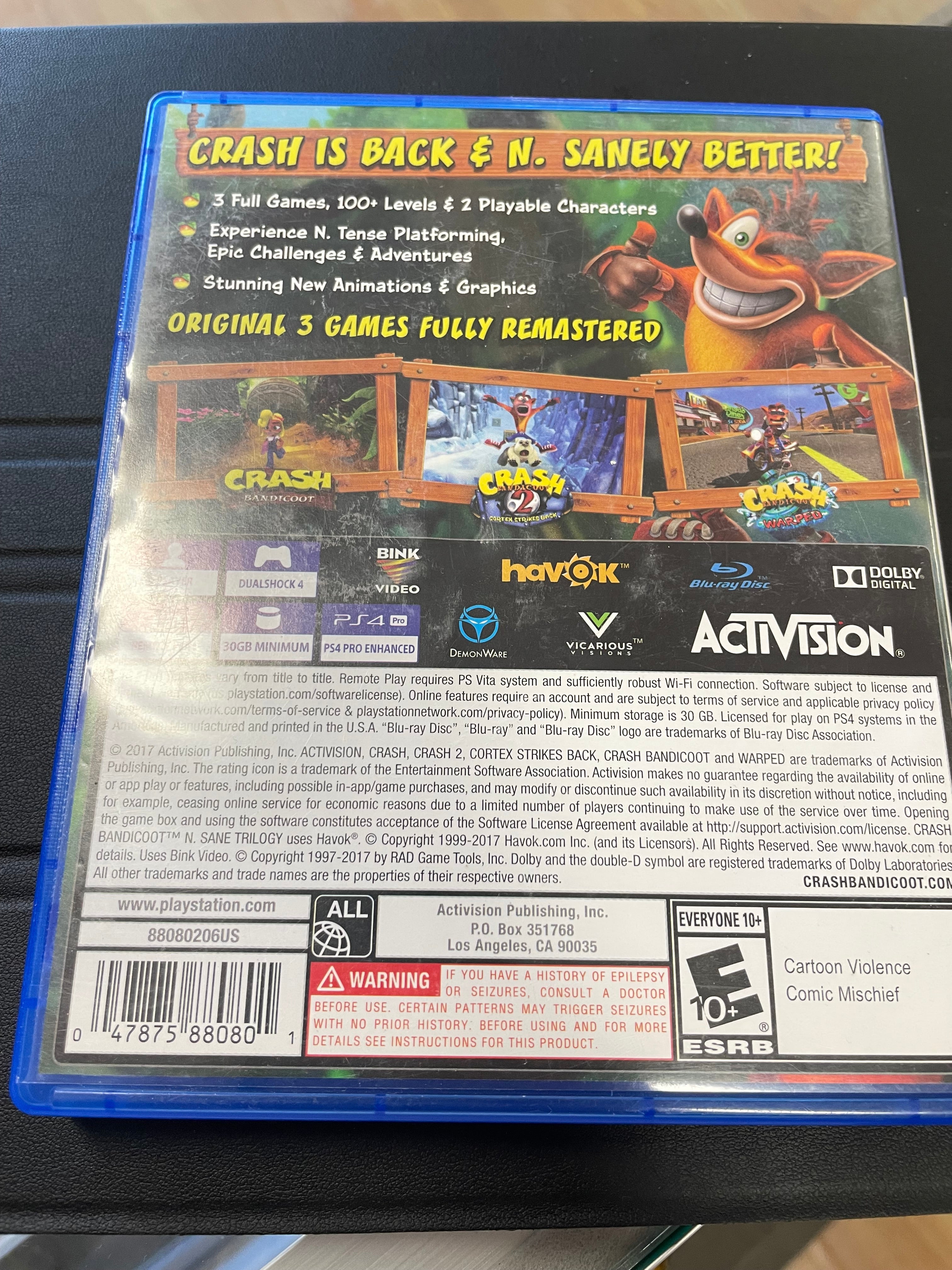 Crash bandicoot N sane Trilogy