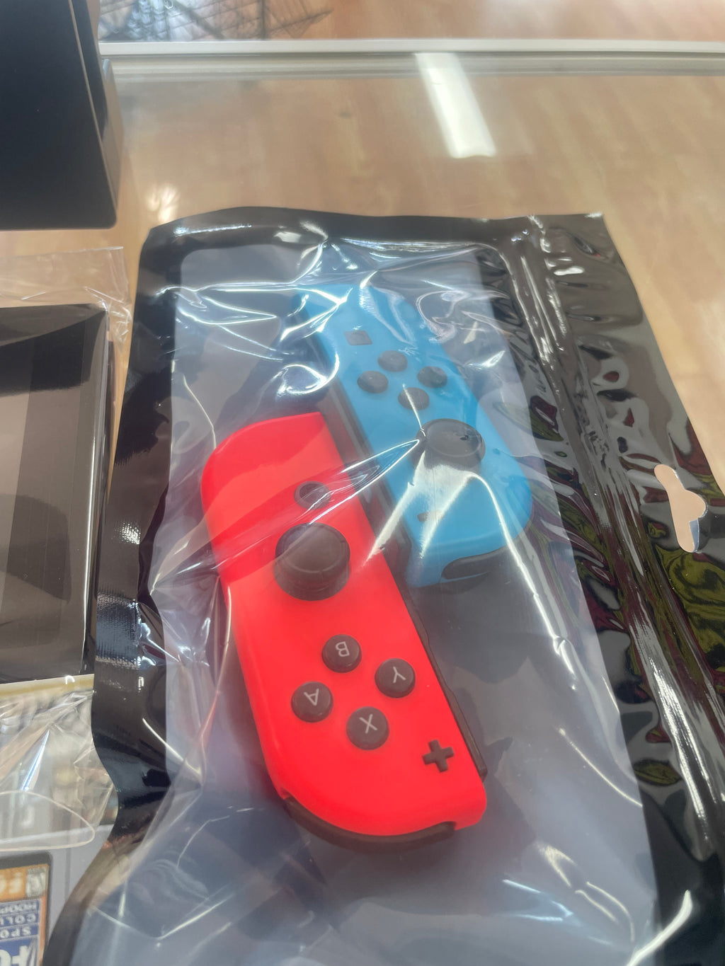 Nintendo switch v1 blue and red neon