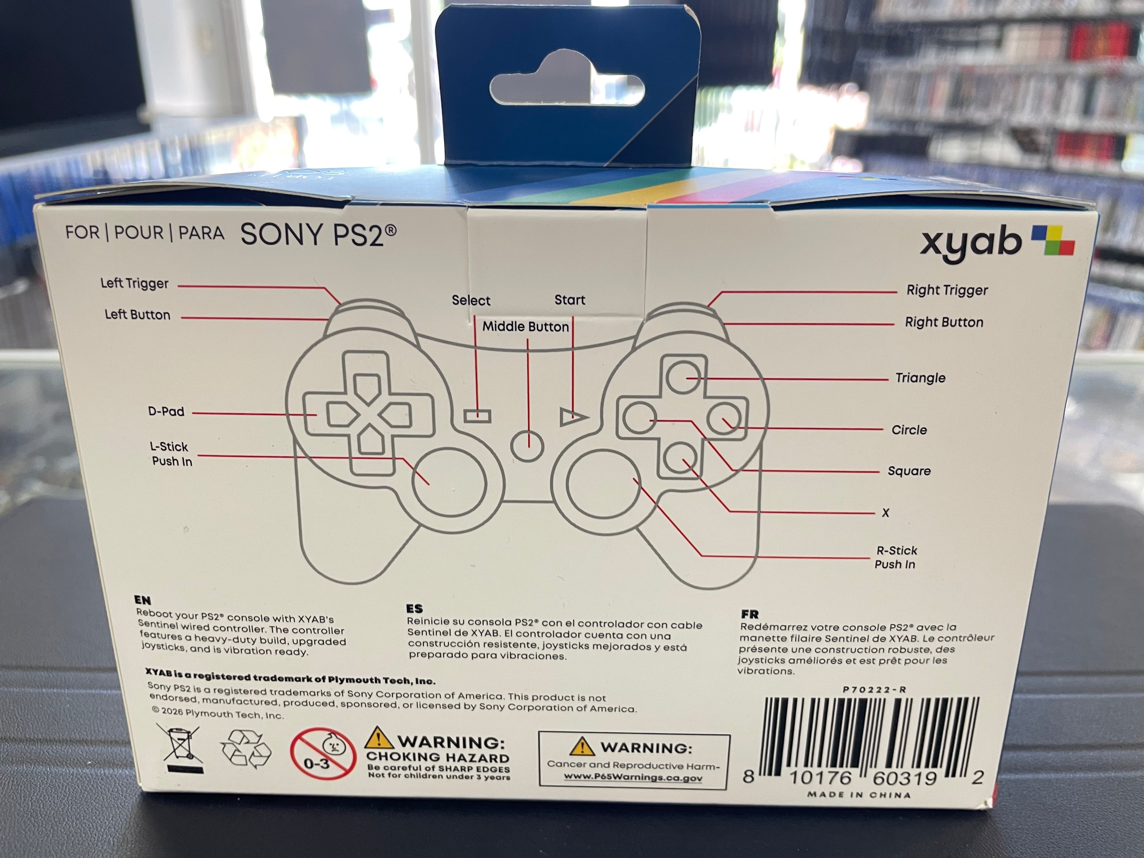 PlayStation 2 Black Wired controller ( Third Party)