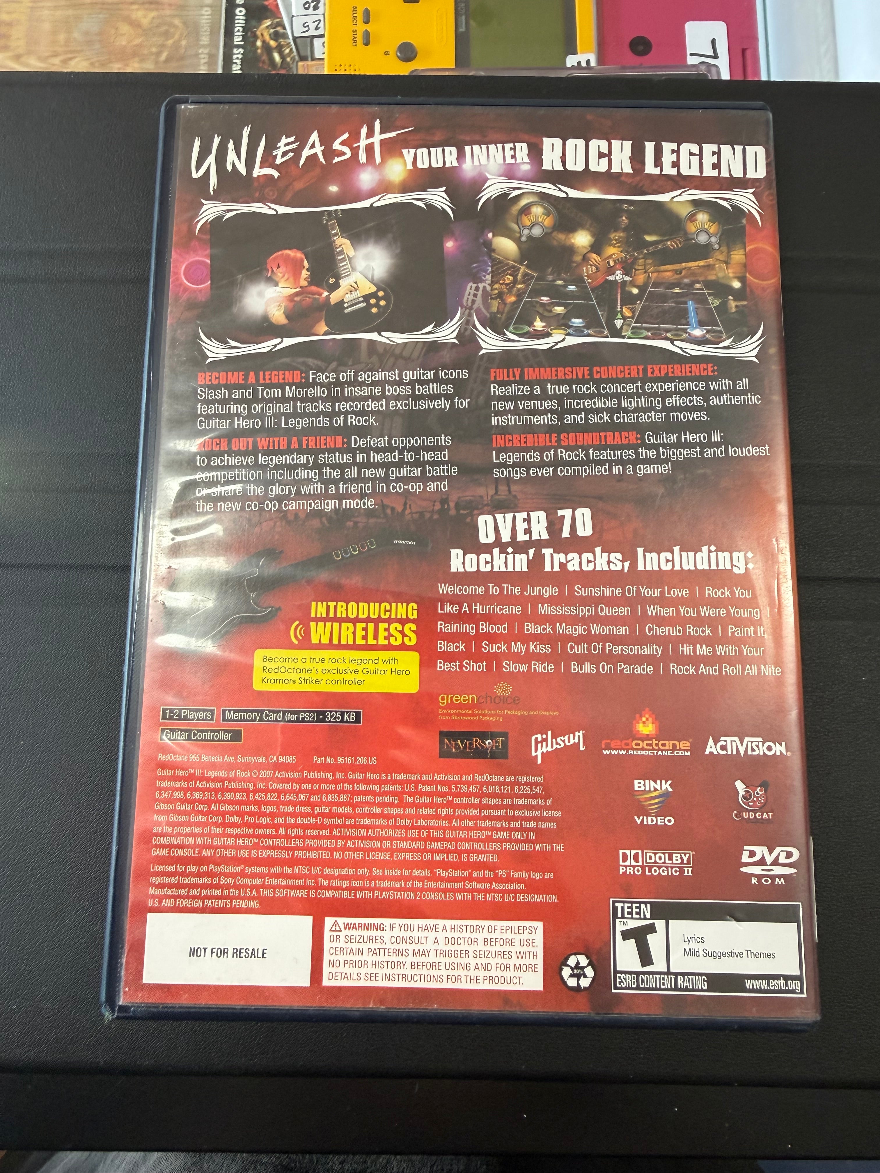 Guitar Hero III Legends of Rock [Not for resale]