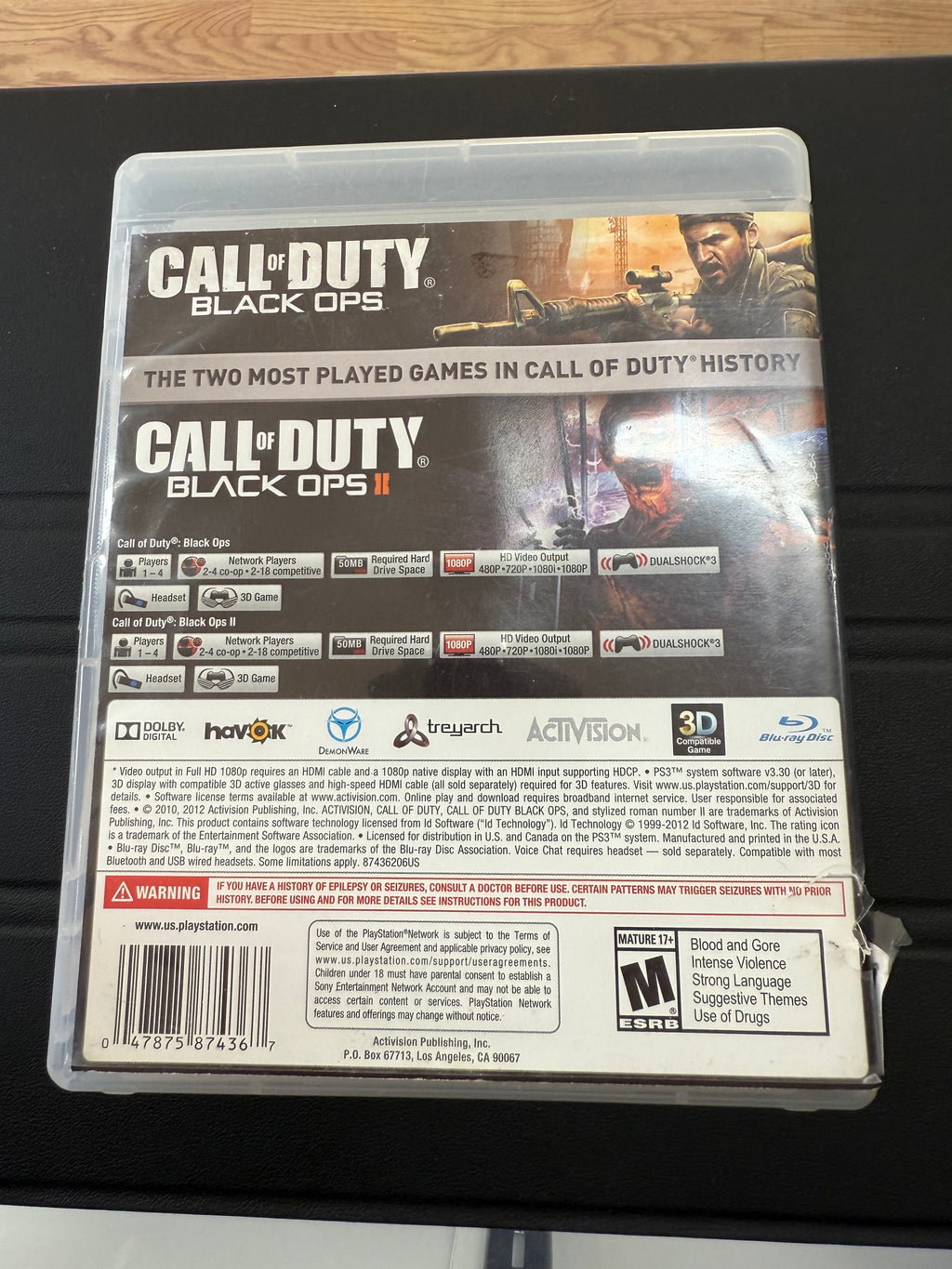 Call Of Duty Black Ops I and II Combo Pack