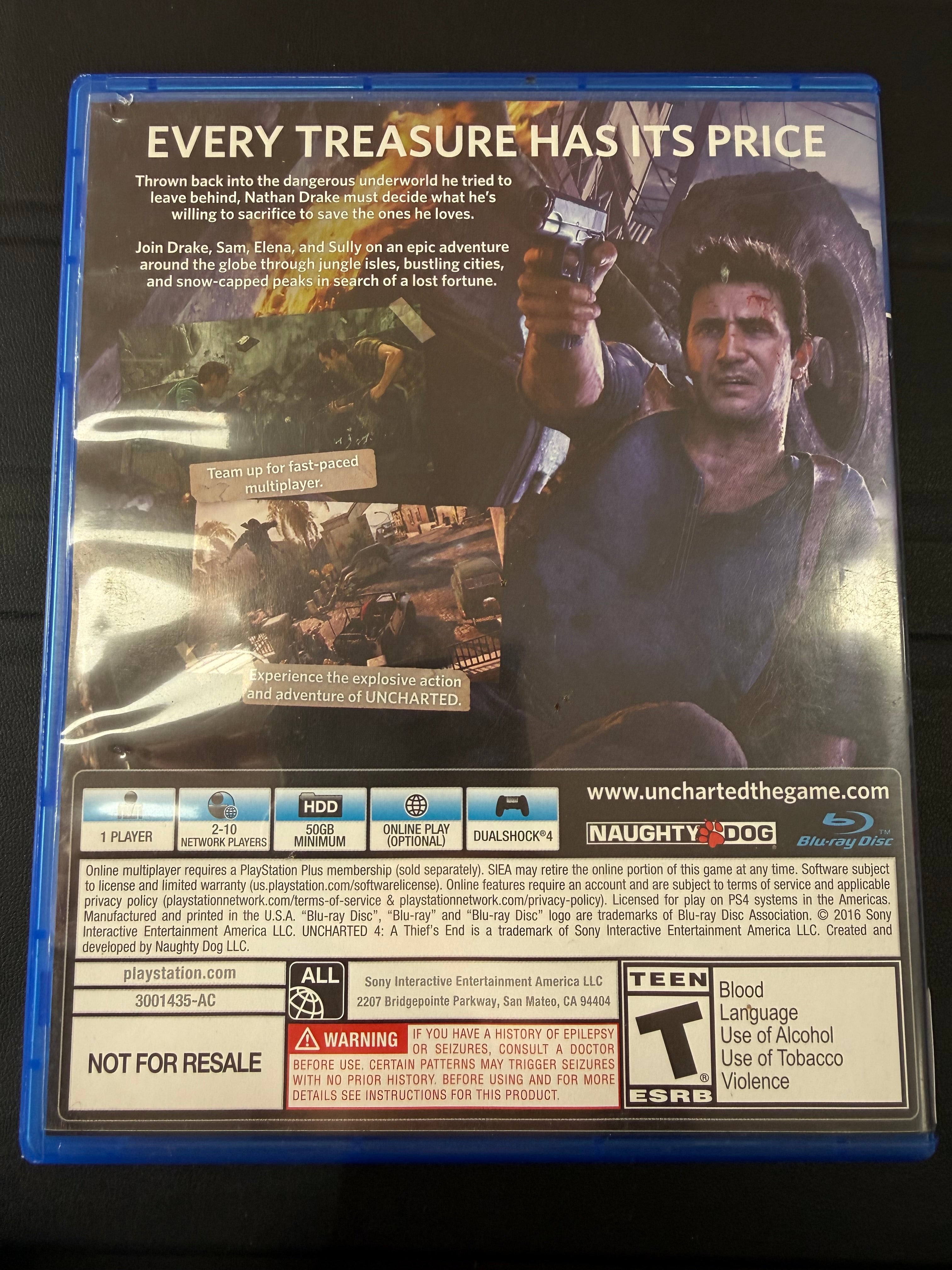Uncharted 4 A Thief's End [Not for Resale]